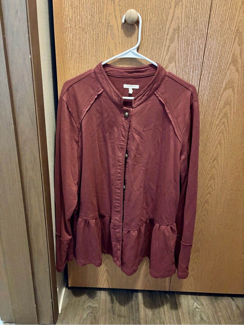 Maurices Women's Peplum Button-Front Jacket - Rust